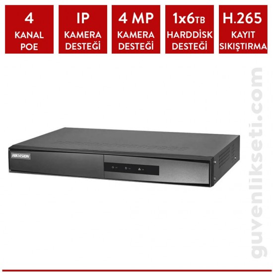Hikvision DS-7104NI-Q1/4P/M 4 Kanal Poe' li NVR Kayıt Cihazı